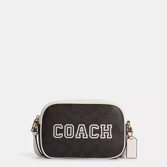 Coach Mini Jamie Camera Bag In Signature Canvas With Varsity Motif - Picture 12 of 12